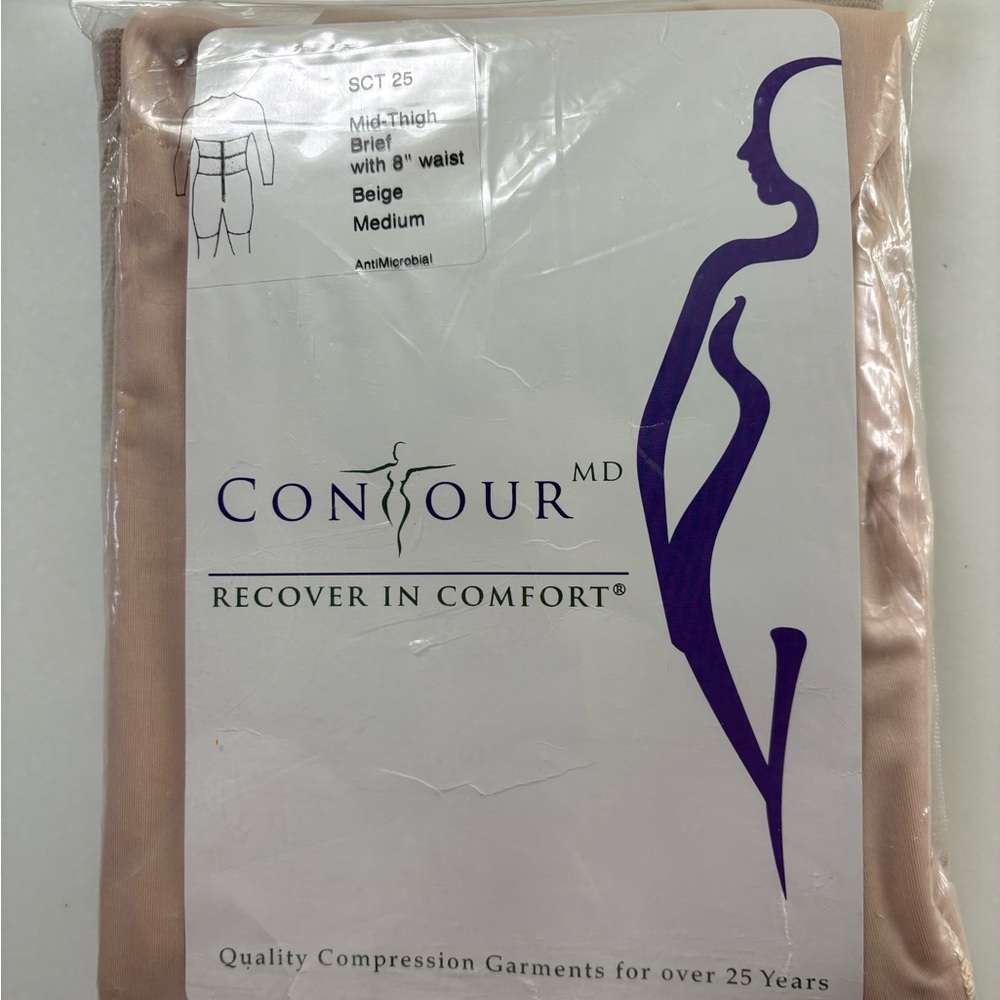NWT Contour MD Post Surgery Garment- Beige Shapewear Mid-Thigh Brief (M)